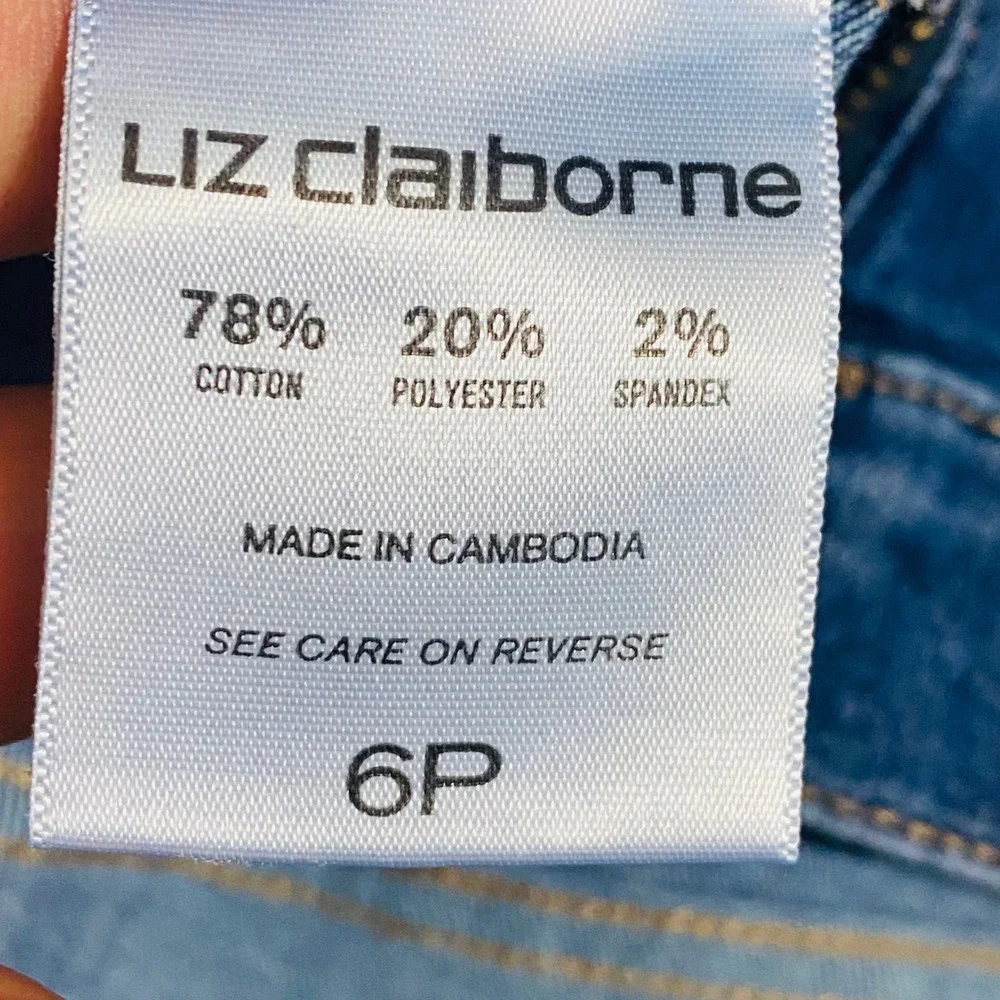 Liz Claiborne Skinny‎ Boyfriend Jeans Women 6P Blue Petite City Fit Capris